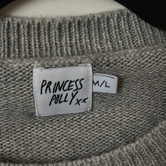 Princess Polly The Stan Cropped Sweater in Grey - Picture 5 of 6